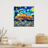 Starry Night Acropolis Athen Griechenland Poster (Küche)