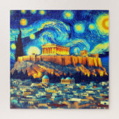 Starry Night Acropolis Athen Griechenland Puzzle (Vertikal)