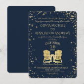 Starry Night Adirondack Stairs Beach Hochzeit Einladung (Vorne/Hinten)