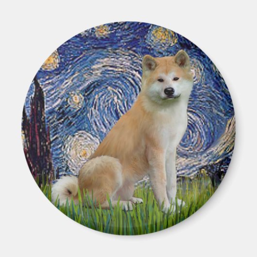 Starry Night - Akita Inu Magnet (Vorne)