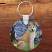 Starry Night - Akita Inu Schlüsselanhänger (Vorderseite)