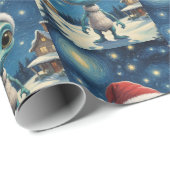 Starry Night Alien Niedlich Weihnachten Geschenkpapier (Rolleneckpunkt)