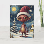 Starry Night Alien Weihnachtsfeiertag Personalisie Karte (Rückseite)