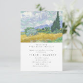 Starry Night Alte Malerei Einladung zur Hochzeit (Stehend Vorderseite)