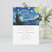 Starry Night Alte Malerei Einladung zur Hochzeit (Stehend Vorderseite)