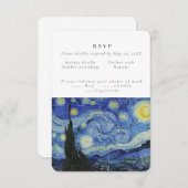Starry Night Alte Malerei Hochzeit RSVP Einladung (Vorne/Hinten)