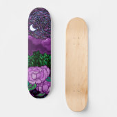 Starry Night am See Skateboard (Vorderseite)
