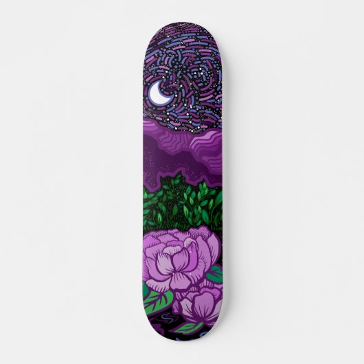Starry Night am See Skateboard (Vorne)