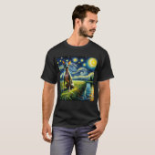 Starry Night American Hairless Terrier Dog Van T-Shirt (Vorne ganz)