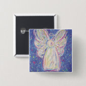 Starry Night Angel Button (Quadrat) (Vorne & Hinten)
