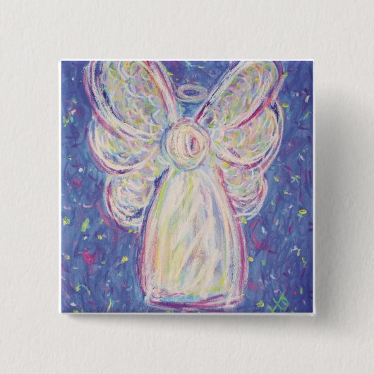 Starry Night Angel Button (Quadrat) (Vorderseite)