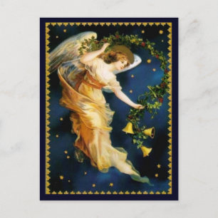 Starry Night Angel Christmas Feiertagspostkarte
