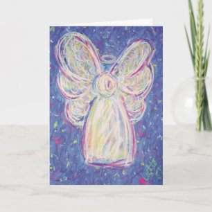 Starry Night Angel Friendship Card Feiertagskarte