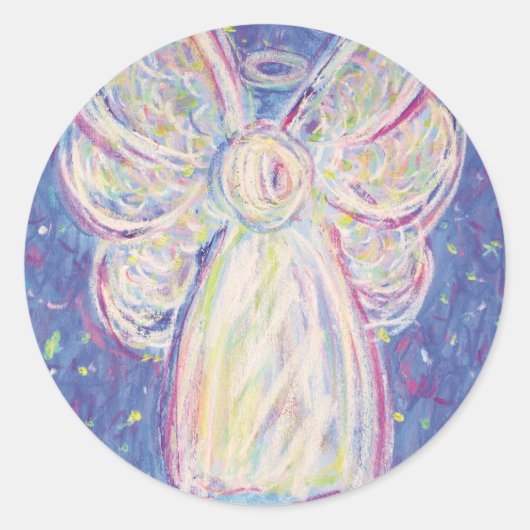 Starry Night Angel Runder Aufkleber (Vorderseite)