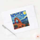 Starry Night Arches National Park Quadratischer Aufkleber (Umschlag)