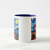 Starry Night Arches National Park Zweifarbige Tasse (Mittel)