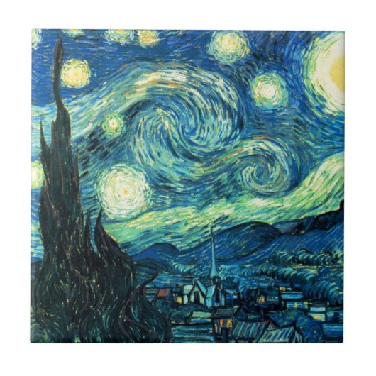 Starry Night Art Fliese (Vorderseite)