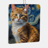 Starry Night Art mit Katze Keramikornament (Rechts)