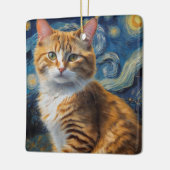 Starry Night Art mit Katze Keramikornament (Links)