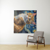 Starry Night Art mit Katze Wandteppich (Beispiel (Horizontal))