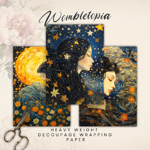 Starry Night Art Nouveau Dream Giro del Malcantone Geschenkpapier Set