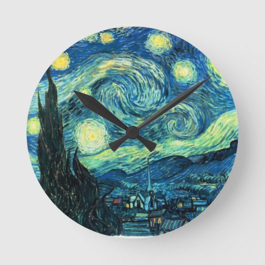 Starry Night Art Runde Wanduhr (Vorderseite)