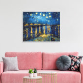 Starry Night auf der Rhone | Van Gogh | Leinwanddruck (Insitu (Wohnzimmer))