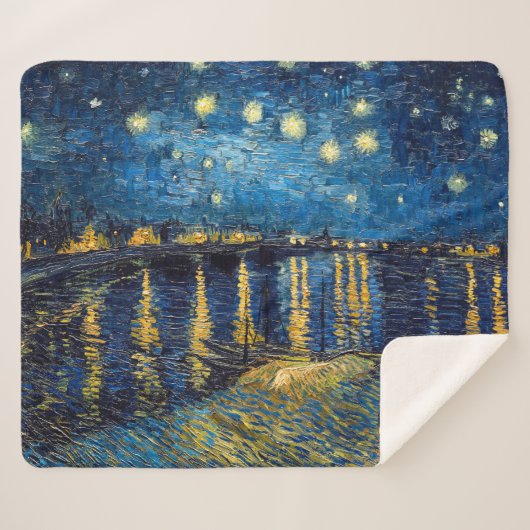 Starry Night auf der Rhone | Van Gogh | Sherpadecke (Vorderseite (Horizontal))
