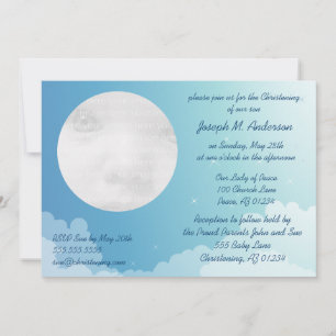 Starry Night Baby Christening Einladung