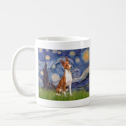 Starry Night - Basenji Kaffeetasse (Links)