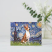 Starry Night - Basenji Postkarte (Stehend Vorderseite)
