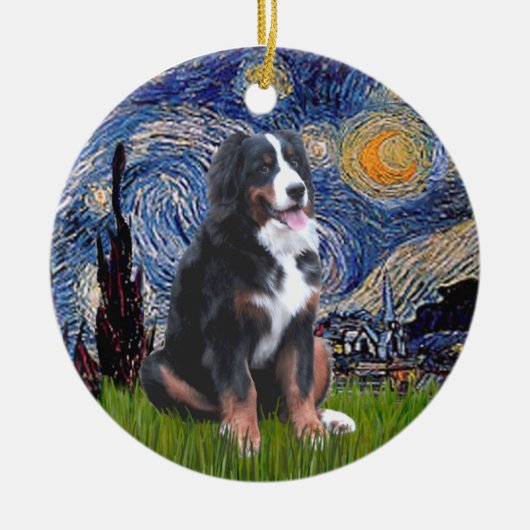 Starry Night - Bernese Mountain Dog (L) Keramikornament (Vorne)
