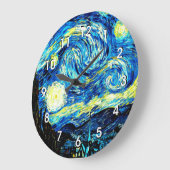 Starry Night, berühmtes Gemälde von vincent van go Große Wanduhr (Winkel)