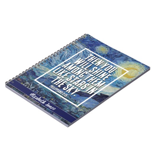 Starry Night - Bible Verse Custom Notebook Notizblock (Linke Seite)