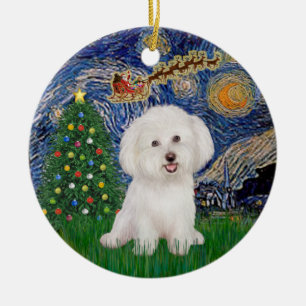 Starry Night - Bichon Frise #7 Keramik Ornament