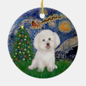 Starry Night - Bichon Frise #7 Keramik Ornament (Hinten)