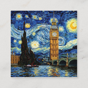 Starry Night Big Ben London England Begleitkarte
