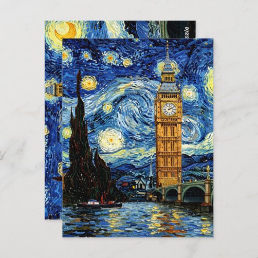 Starry Night Big Ben London England Postkarte (Vorne/Hinten)