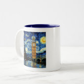 Starry Night Big Ben London England Zweifarbige Tasse (Vorderseite Links)