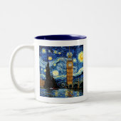 Starry Night Big Ben London England Zweifarbige Tasse (Links)