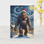 Starry Night Bigfoot Sasquatch Weihnachten Custom Karte (Gelbe Blume)