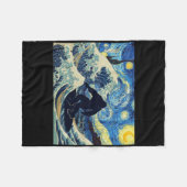 Starry Night Bigfoot Surfing Great Wave Off Kanaga Fleecedecke (Vorderseite (Horizontal))