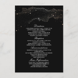 Starry Night Black and Gold Wedding Information Begleitkarte