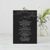 Starry Night Black and Gold Wedding Information Begleitkarte (Stehend Vorderseite)