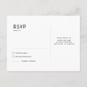 Starry Night Black and Silver Wedding RSVP Postkarte (Rückseite)