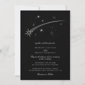 Starry Night Black and White Celestial Wedding Einladung (Vorderseite)