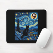 Starry Night Black Cat Comma La Kamala Harris 1 Mousepad (Mit Mouse)