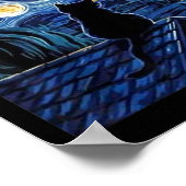 Starry Night Black Cat Comma La Kamala Harris 2 Poster (Ecke)