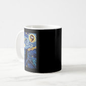 Starry Night Black Cat Comma La Kamala Harris Kaffeetasse (Vorderseite Links)