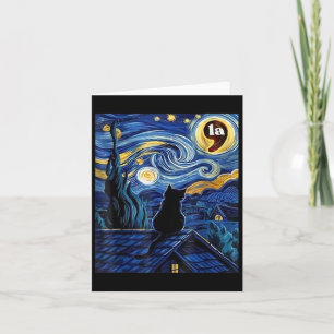 Starry Night Black Cat Comma La Kamala Harris Karte